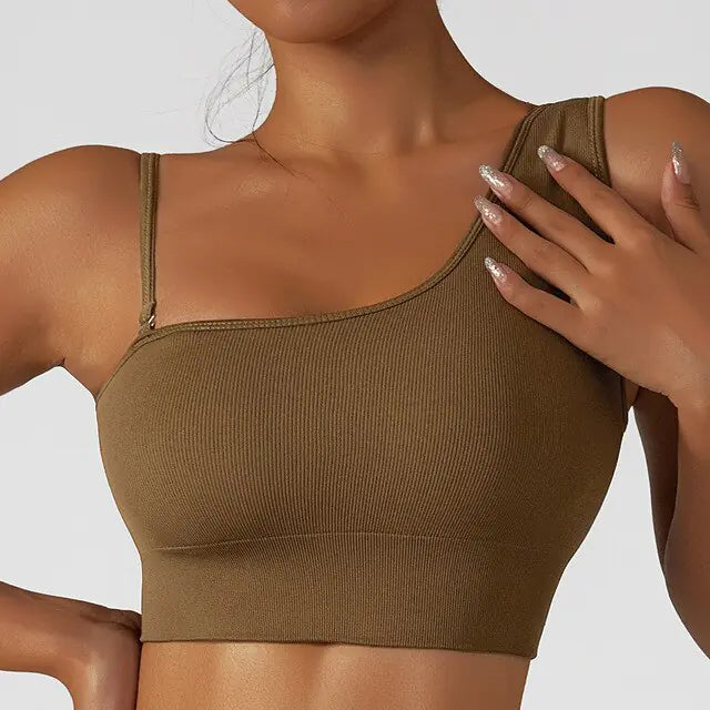 Summer Sexy Oblique Shoulder Yoga Clothes Tops Rieworkes