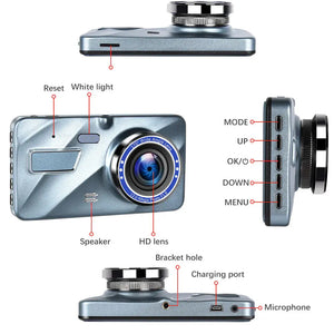 Touch Screen Dash Cam 4" 1080P Dual Lens Car DVR Recorder Front And Rear Camera Rieworkes