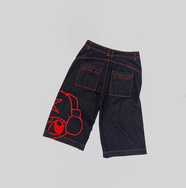 Y2k Shorts Hip Hop Denim Gym Shorts Rieworkes