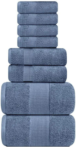 Resort Collection Soft Bath Towel Set 8 Pcs Luxury Hotel Plush Absorbent Cotton Rieworkes