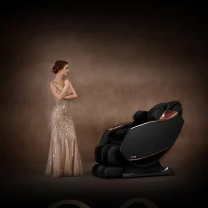 Full Body Zero Gravity Shiatsu Massage Chair SL-Track Recliner With Airbag Speaker LCD Touch Screen Mini Remote Voice Control Back Heat Rieworkes