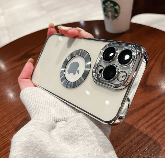 Luxury Plating Logo Hole Case For iPhone Rieworkes