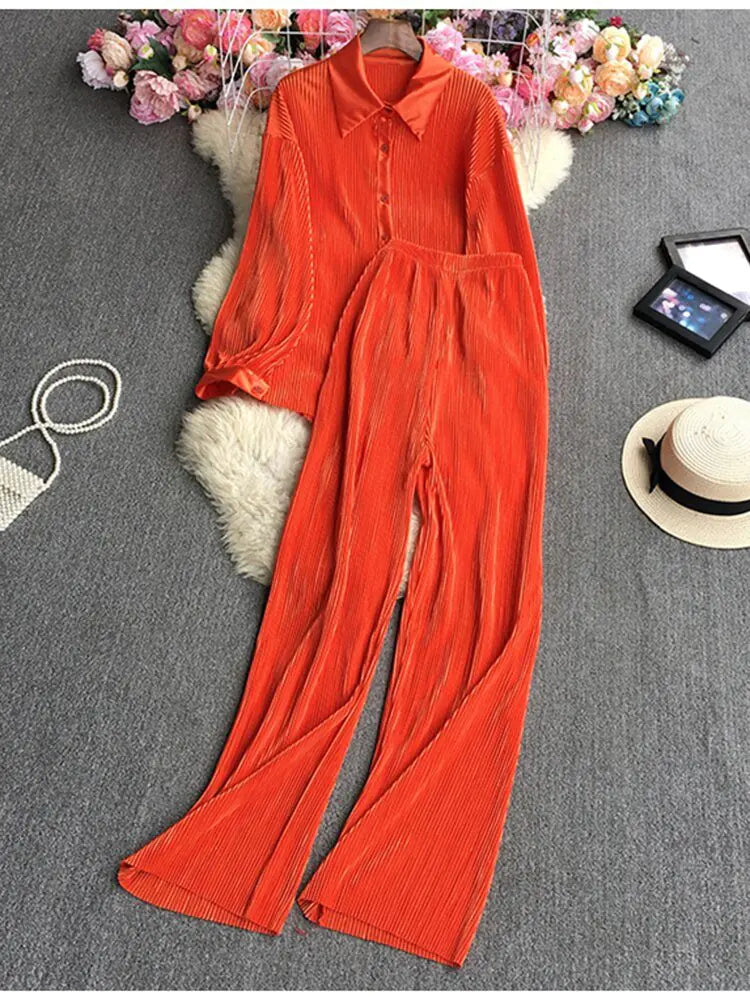 Pleated Set For Women Rieworkes