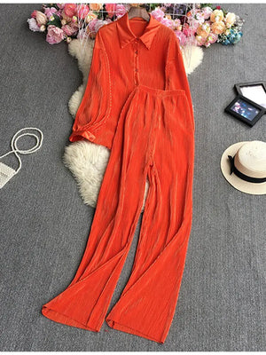Pleated Set For Women Rieworkes