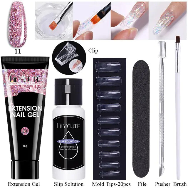 LILYCUTE Nail Extension Gel Set Rieworkes