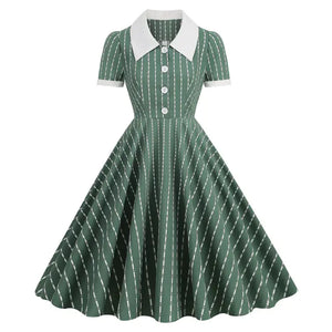 Elegant 1950s Embroidered Mesh Retro Party Dress Mimarta
