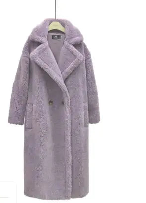 Long Winter Cashmere Lamb Winter Coat Mimarta