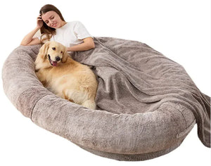Large Human Short Plush Dog Bed Rieworkes