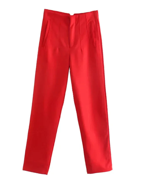 Elegant High Waist Pencil Trousers for Women Rieworkes