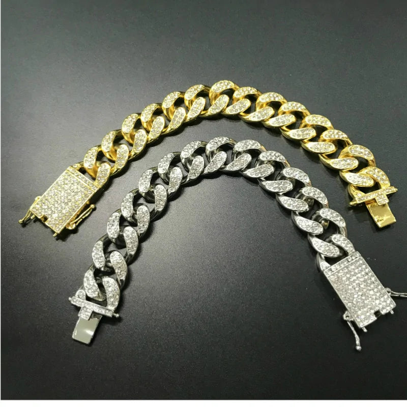 Luxury Hip Hop Diamond Cross Jewelry Combo Set Rieworkes