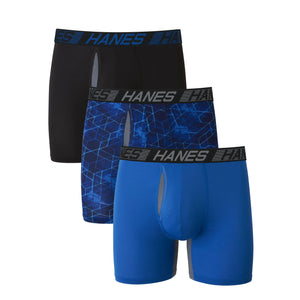 Hanes Men’s Total Support Pouch Boxer Briefs, X-Temp Cooling, Moisture-Wicking Underwear, Regular, Long-leg and Trunk, 3-Pack Regular Leg Large Regular Leg - Marled Rieworkes