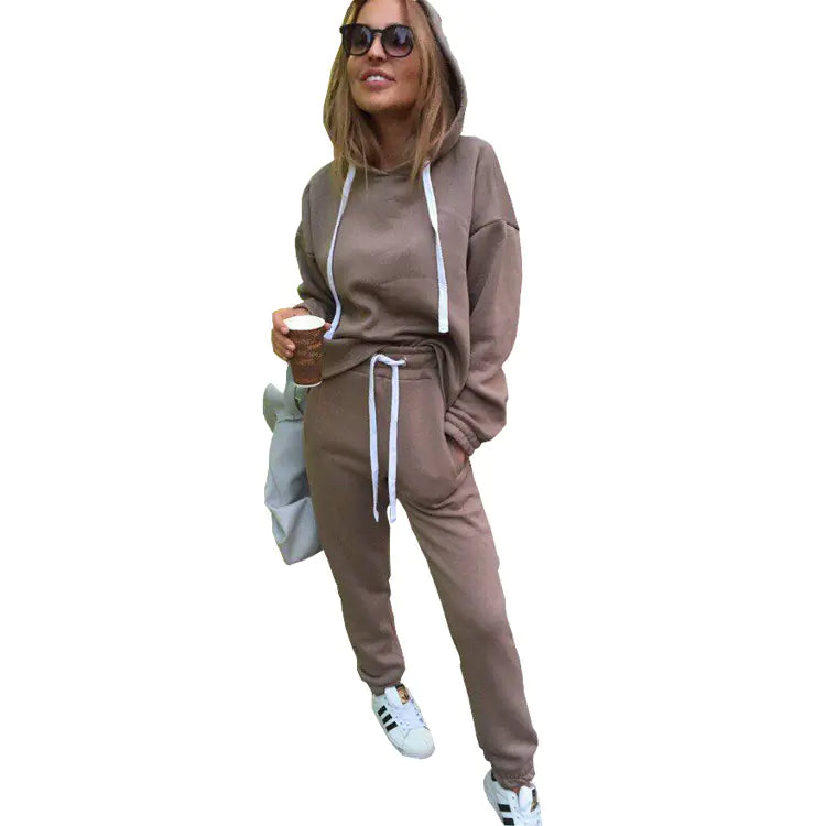 Women's Hooded Crop Sweatshirt Set - 2 Pieces Mimarta