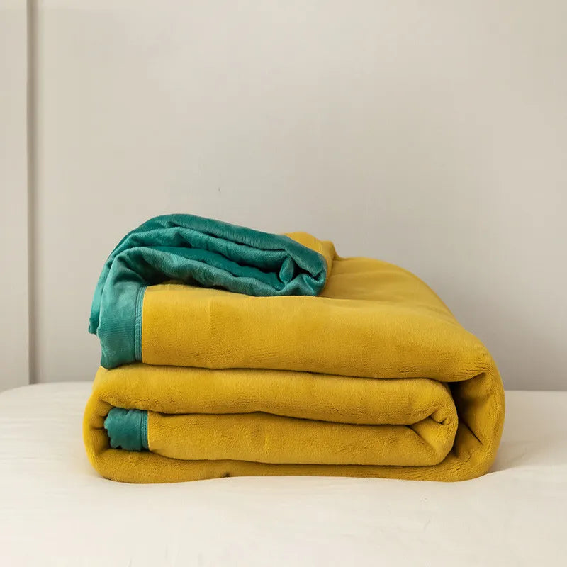Simple Japanese Style Plain Milk Velvet Casual Blanket Rieworkes