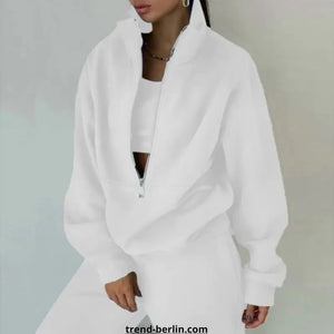 Women's Tracksuit Solid Hooded Sport Suit Rieworkes