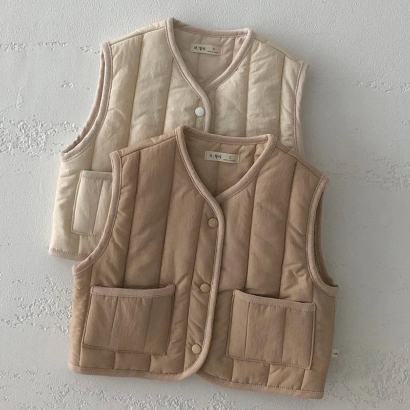 Kids' Warm Autumn/Winter Vest - Solid Color Jacket Rieworkes