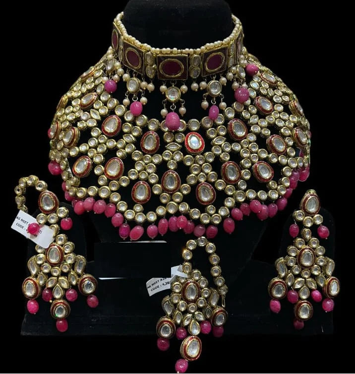 Alloy Gold-plated Pink Jewel Set Rieworkes