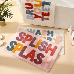 Inyahome Bathroom Rugs Non-Slip Bath Mat Luxury Soft Absorbent Plush Microfiber Bath mats for Bathroom Carpet for Tub Shower Rieworkes
