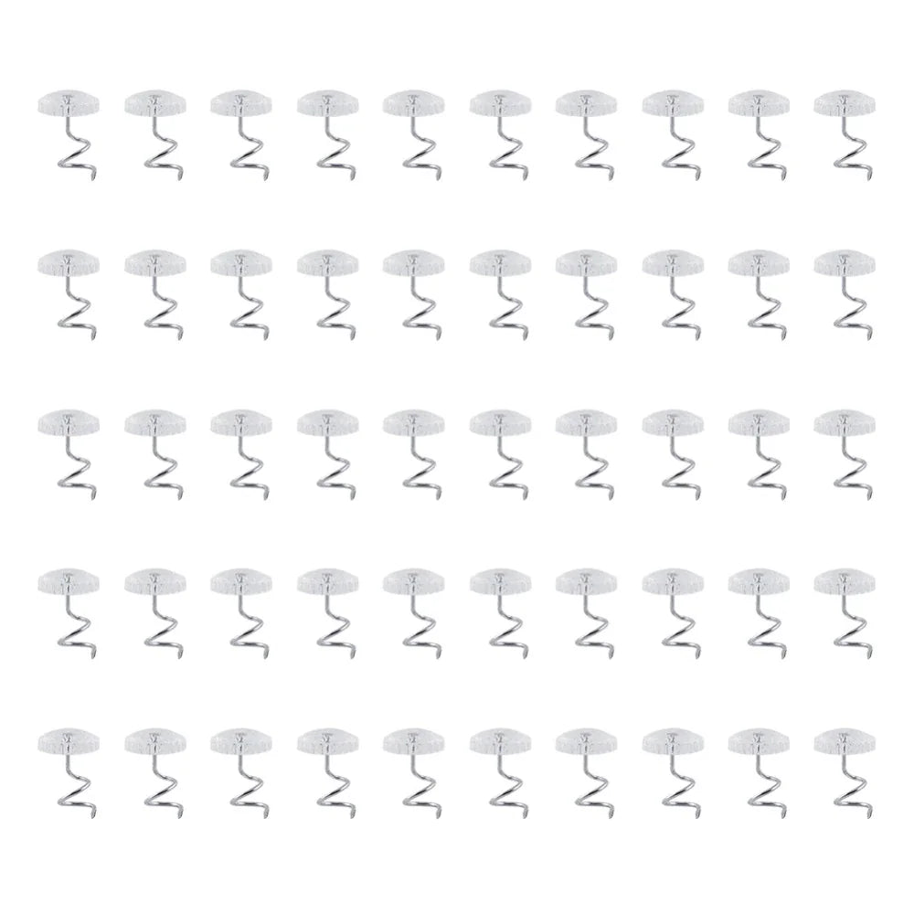 50 Pcs Upholstery Tacks Headliner Pins Clear Heads Twist Bed Fabric Sofa Chair Mimarta