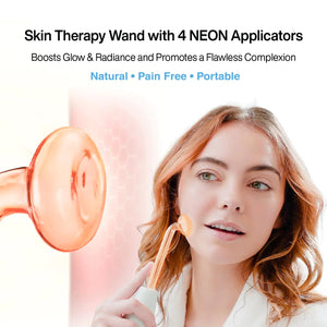 NuDerma Portable Handheld Skin Therapy Wand Machine w/Neon – Anti-Aging - Skin Tightening - Wrinkle Reducing - Dark Circles – Clarifying - Hair & Scalp Stimulator Rieworkes