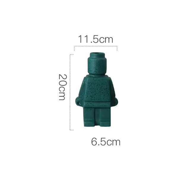 Creative Ceramic Robot Vase Modern Decor Home Desktop Small Robot Upright Dried Flower Vase Living Room Decoration Accessories Rieworkes