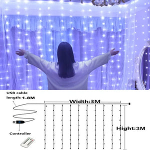 Curtain String Light Ball Santa Claus Rieworkes