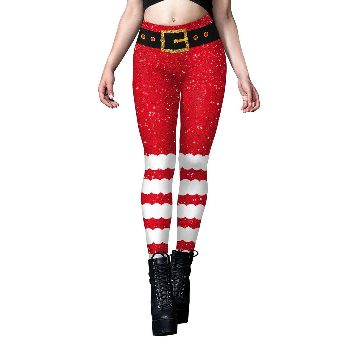Women's Sequined Striped Yoga Leggings Mimarta