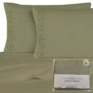 Victoria Embroidered 4 Pc Microfiber 1800 TC Sheets Set Rieworkes