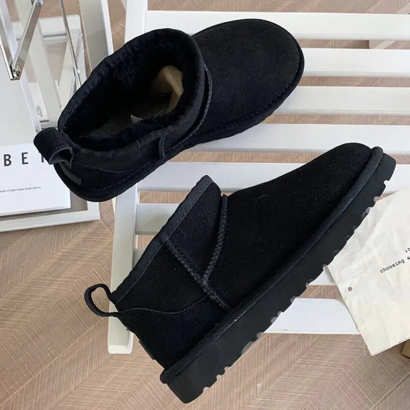 Women's Thick-soled Winter Boots - Warm Short Ankle Shoes Mimarta