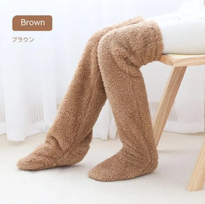 Fuzzy Over Knee High Winter Warm Socks Rieworkes