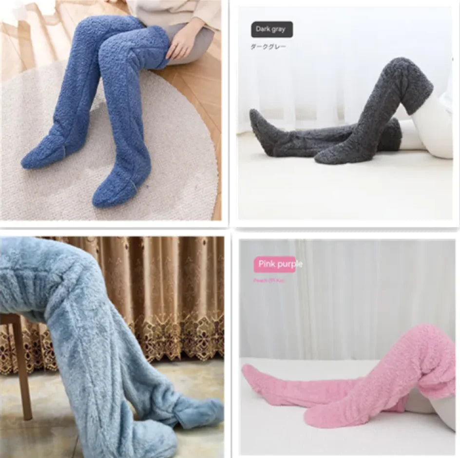 Fuzzy Over Knee High Winter Warm Socks Rieworkes