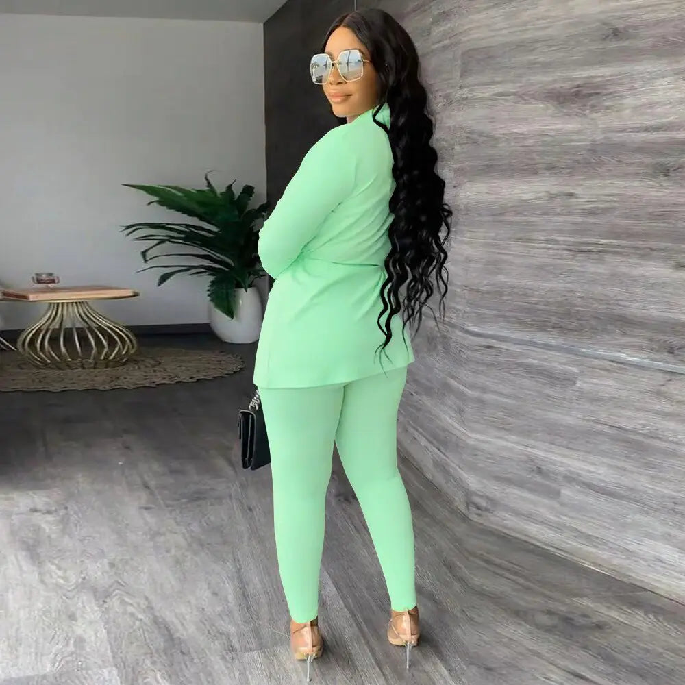 V-Neck Lace-up Shirt Tight Pants Two-piece Suit Rieworkes
