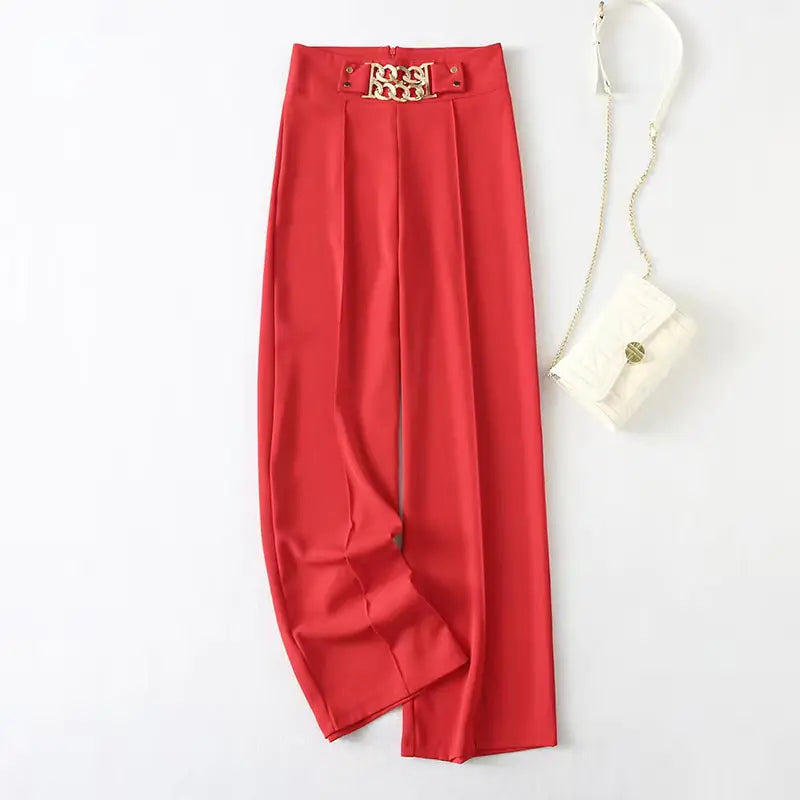 Elegant High-Waist Stretchy Wide-Leg Pants for Women Mimarta