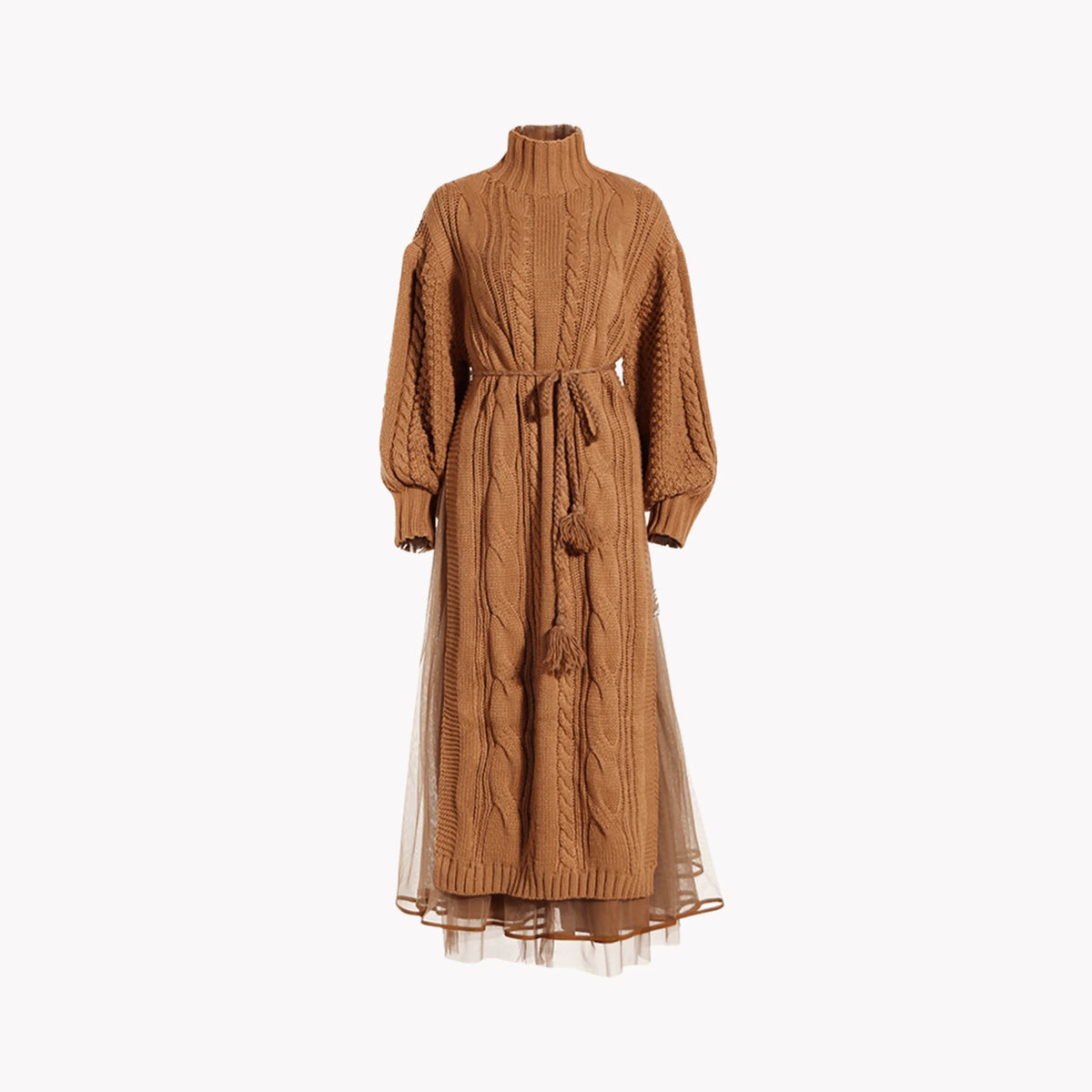Women's Stand Collar Lantern Sleeve Sweater Rieworkes