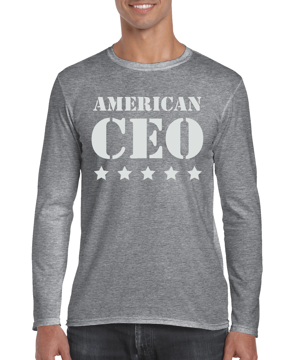 Five Star American CEO Men's Long Sleeve Shirt Rieworkes