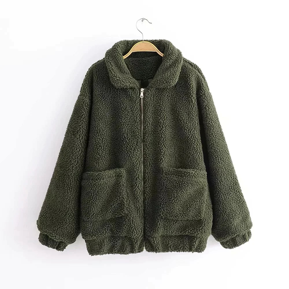 Winter warm lamb hair pocket cotton coat Rieworkes