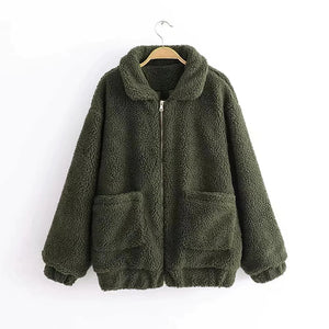 Winter warm lamb hair pocket cotton coat Rieworkes
