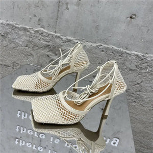Netted Tie Up Heels Rieworkes