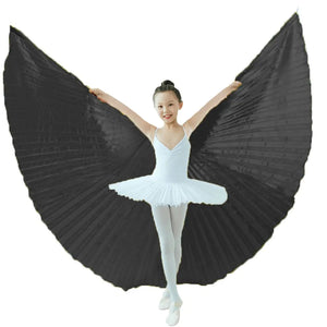 Tefrica Womens Professional Belly Dance Wings with Sticks Halloween Carnival Performance Accessories (Black Kids) Mimarta
