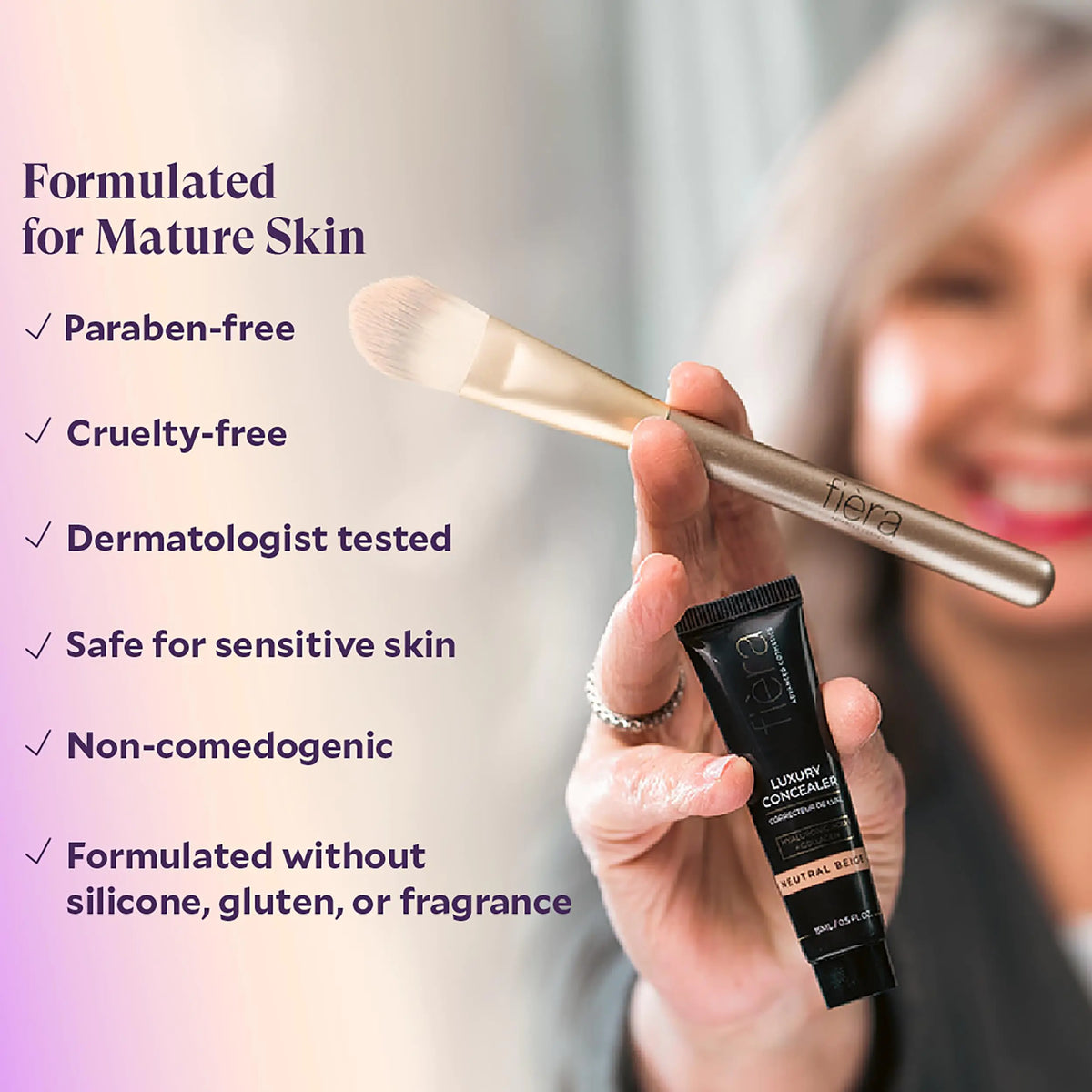 Fièra Luxury Concealer with Anti-Aging - All Day Coverage for Dark Circles, Fine Lines, Wrinkles & Spots - Caramel, 0.5 Ounce 0.5 Fl Oz (Pack of 1) 4W Caramel Rieworkes