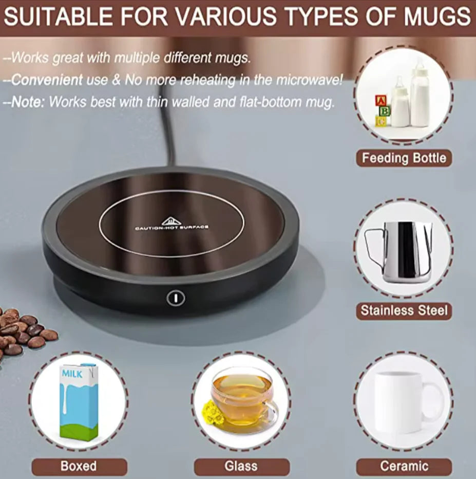 Versatile 110V/220V Electric Coffee Mug Warmer - Keep Your Drinks Hot with Our Stylish Heating Pad Coaster! Perfect for Tea, Milk, and More! Rieworkes