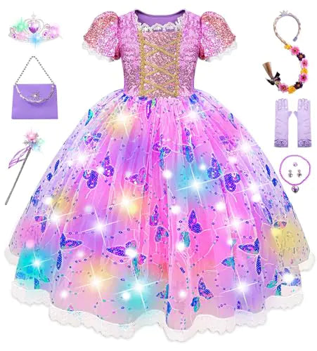 Aimeiar Princess Dresses for GirlsLight Up Princess Dress up Costume for Little GirlsKids Princess Halloween Costumes for Girls Toddler Mimarta