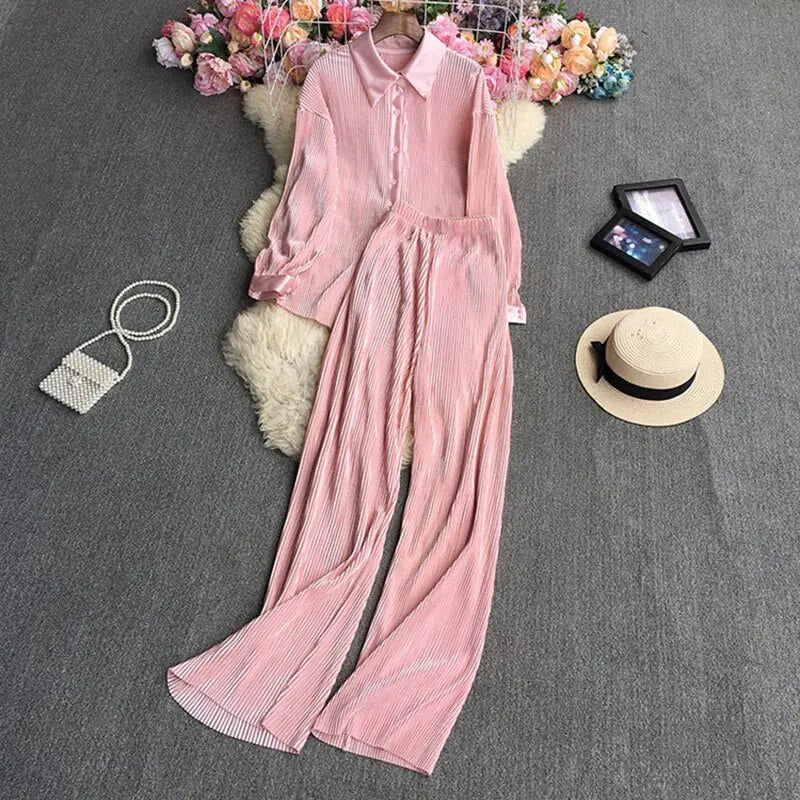 Pleated Set For Women Rieworkes
