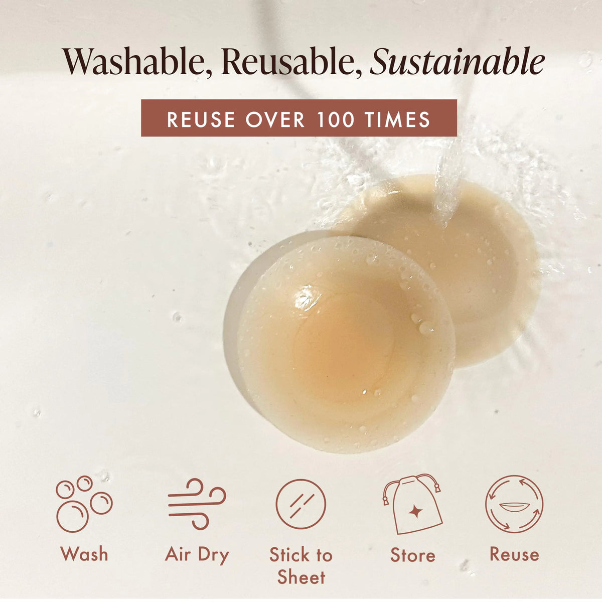 Reusable Silicone Nipple Covers - Waterproof, Nude, 4 Shades - Sticky Breast Stickers for Strapless Dress Crème Medium (Fits C-DD) Rieworkes