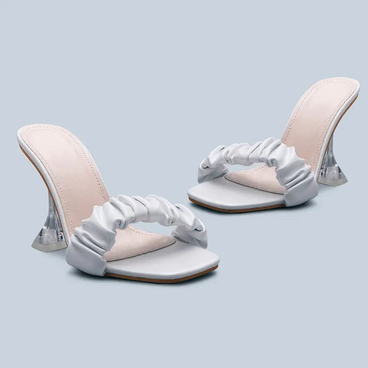 Elegant Casual Pleated Wine Glass Sandals for Fashion Rieworkes