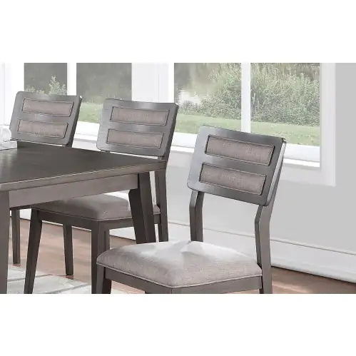 Beautiful Unique Set Of 2 Side Chairs Dark Brown Finish Kitchen Dining Room Furniture Ladder Back Design Chairs Cushion Upholstered Rieworkes