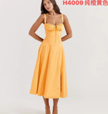 Parisian Dress - Waist Shaping Floral Maxi Dress (One Piece) Mimarta