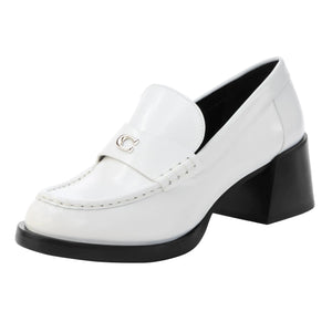 Coach Womens Natalie Leather Loafer Optic White 5 Rieworkes
