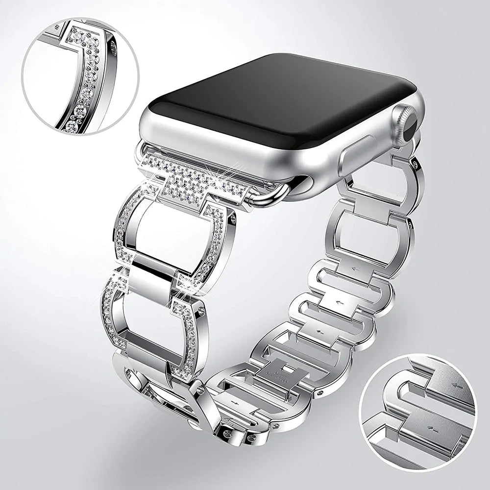 Luxury Metal Diamond Bracelet for Apple Watch Rieworkes