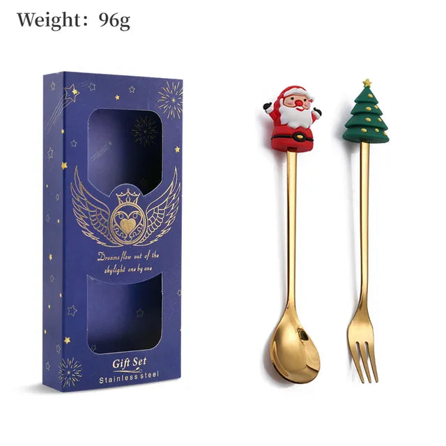 Christmas Cutlery Set: Festive Spoon and Fork Rieworkes