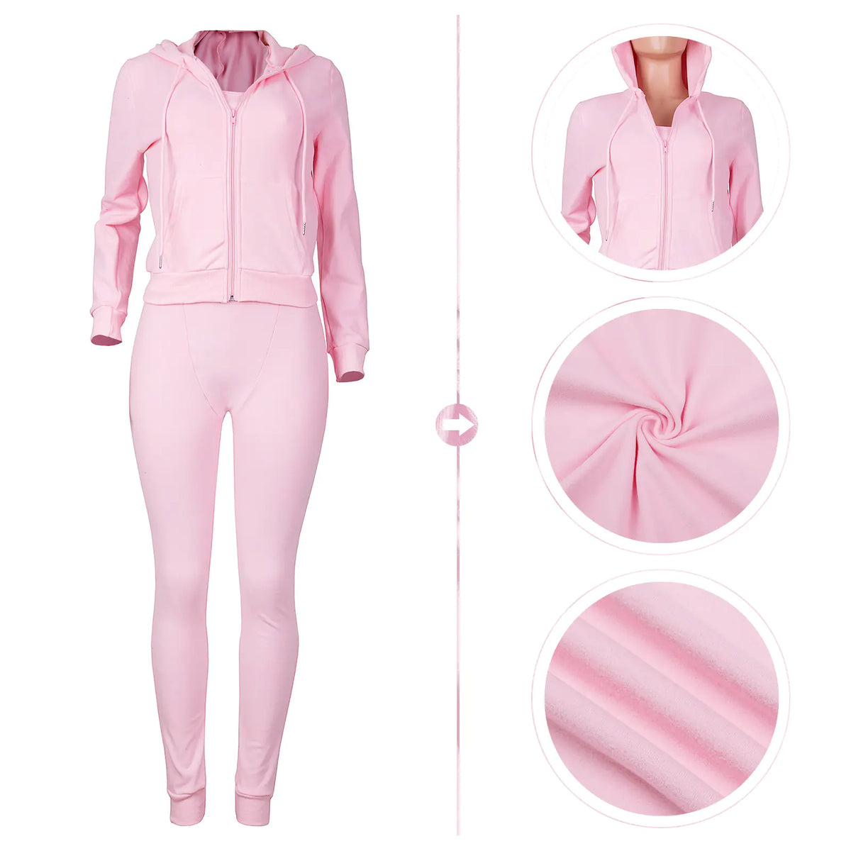 HR8235 Women's Autumn Winter Hooded Vest Set Mimarta